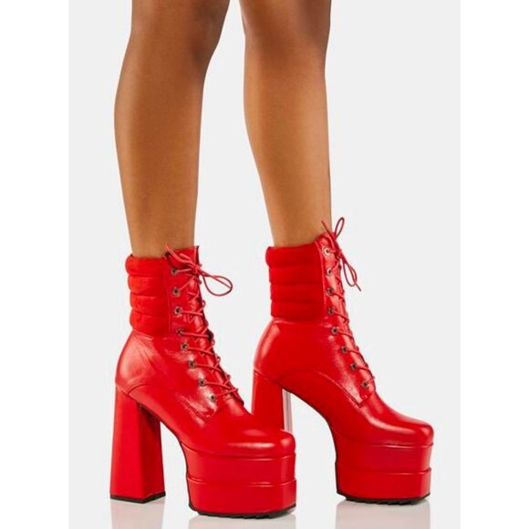 Lamoda RED HOTT HEART OPENPLATFORM ANKLE BOOTS BRAND NEW !!!
